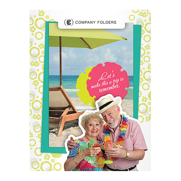 Tropical Beach Tourism Pocket Folder Template (Front View)