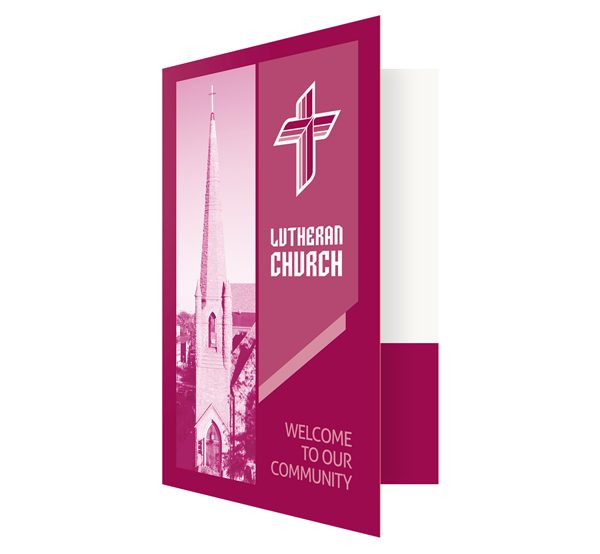 Magenta Lutheran Church Visitor Folder Template (Front Open View)