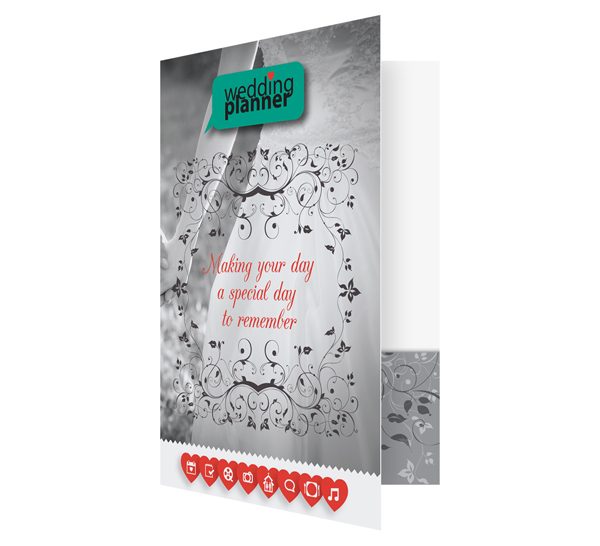 Ornate Wedding Planner Pocket Folder Template (Front Open View)