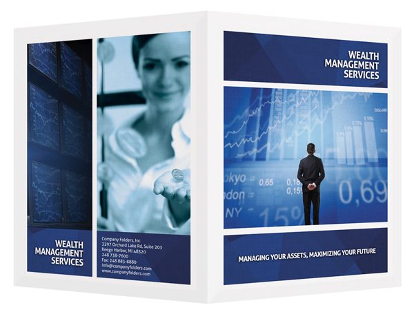 Wealth Management Services Presentation Folder Template (Front and Back View)