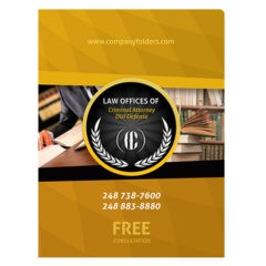 Criminal Attorney Legal Pocket Folder Template (Front View)