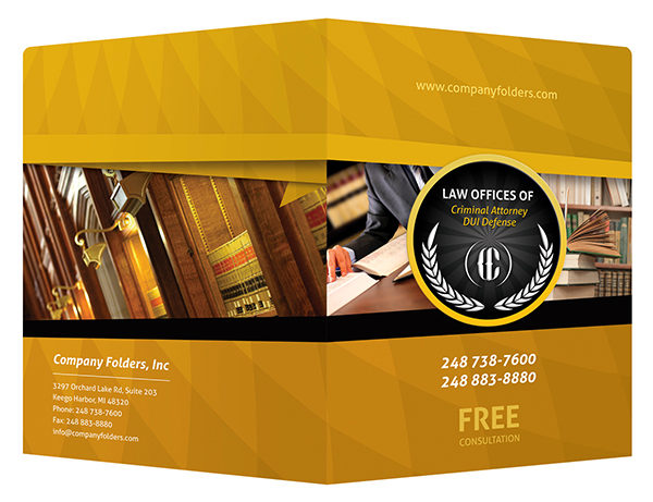 Criminal Attorney Legal Pocket Folder Template (Front and Back View)