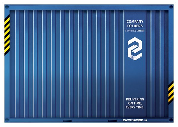 Shipping Container Presentation Folder Template (Front View)