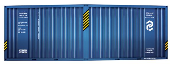 Shipping Container Presentation Folder Template (Front and Back View)