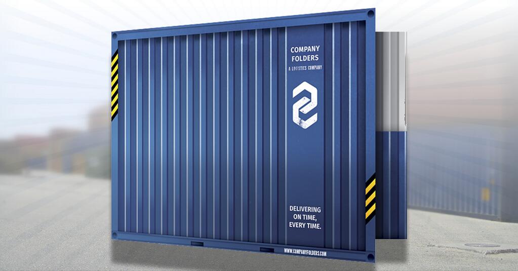 [Free PSD] Shipping Container Folder Design Template