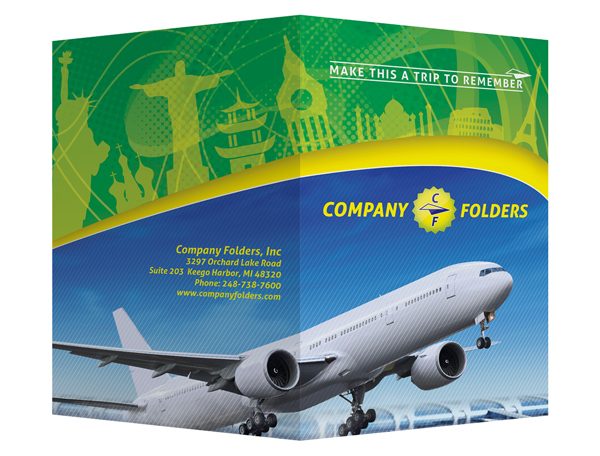 Trip to Remember Travel Pocket Folder Template (Front and Back View)