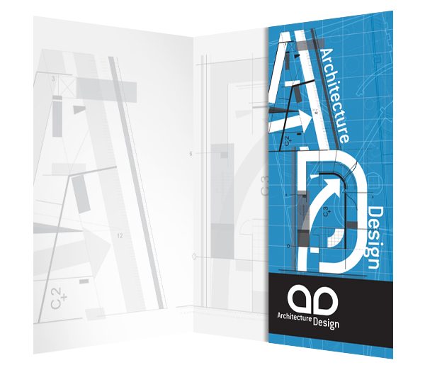 Architecture Blueprint Pocket Folder Design Template (Inside View)