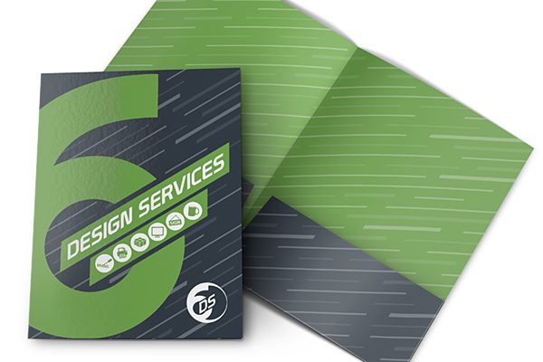 Six Design Services Folder Template (Front and Inside View)