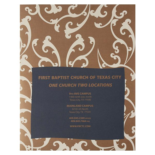 First Baptist Church of Texas City Pocket Folder (Back View)