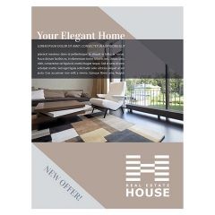 Elegant Home Real Estate Pocket Folder & Flyer Template (Front Cover View)