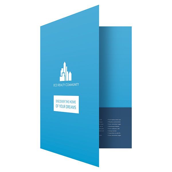 Eco Real Estate Pocket Folder & Brochure Template (Front Open View)