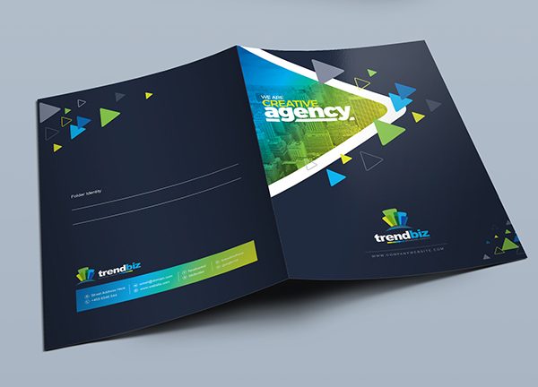 TrendBiz Modern Presentation Folder (Front and Back View)