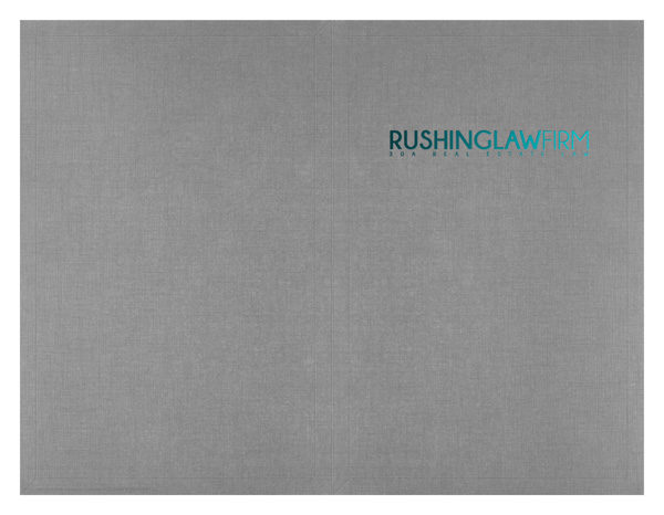 Rushing Law Firm Presentation Folder (Front and Back View)