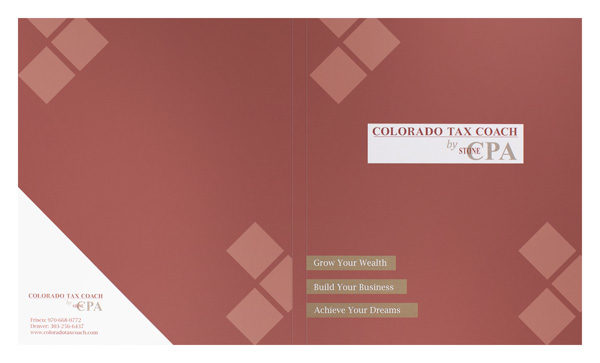 Colorado Tax Coach Presentation Folder (Flat Top View)