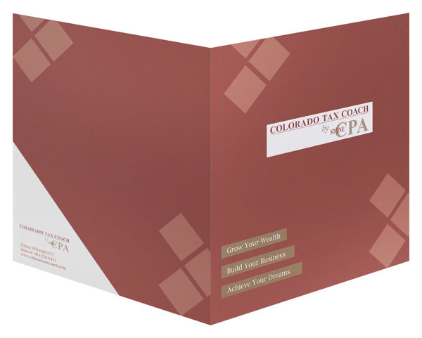 Colorado Tax Coach Presentation Folder (Front and Back View)