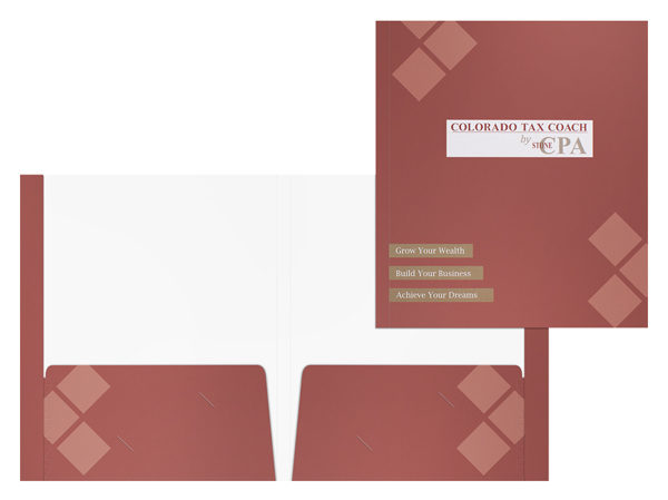 Colorado Tax Coach Presentation Folder (Front and Inside View)