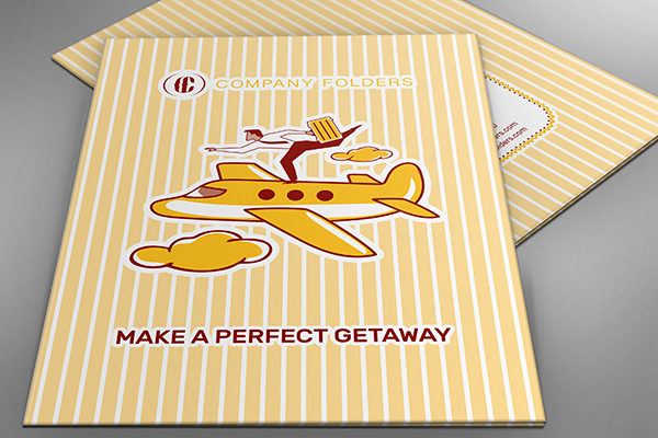 Perfect Getaway Travel Folder Template (Front and Back View)