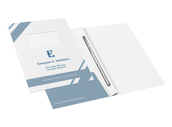 Custom Printed Report Covers w/ Fasteners & Prongs