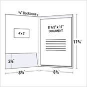 Left Pocket Presentation Folder w/ Window & Fold Down Tab