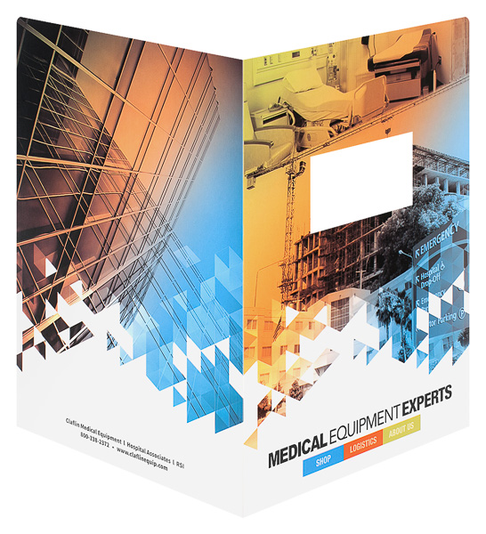 Custom Printed 2 Pocket Die Cut Window Presentation Folder