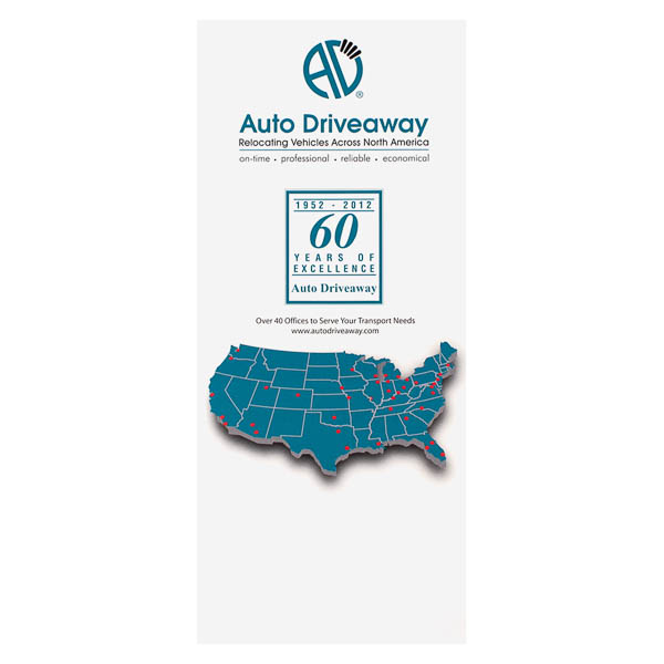 Ford 3 Day Driveaway Insurance Custom Printed 3-Panel Folded Rack Brochure