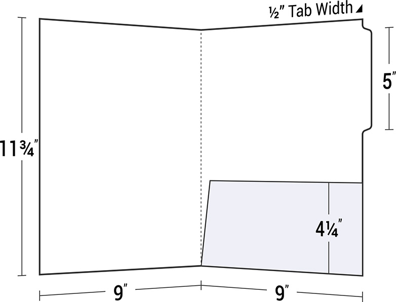 Custom Printed Right Pocket Letter Size Tabbed File Folder