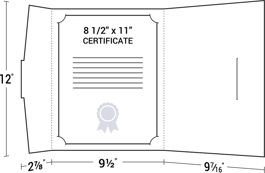 Customized Wrap Around Letter Size Portfolio Certificate Cover