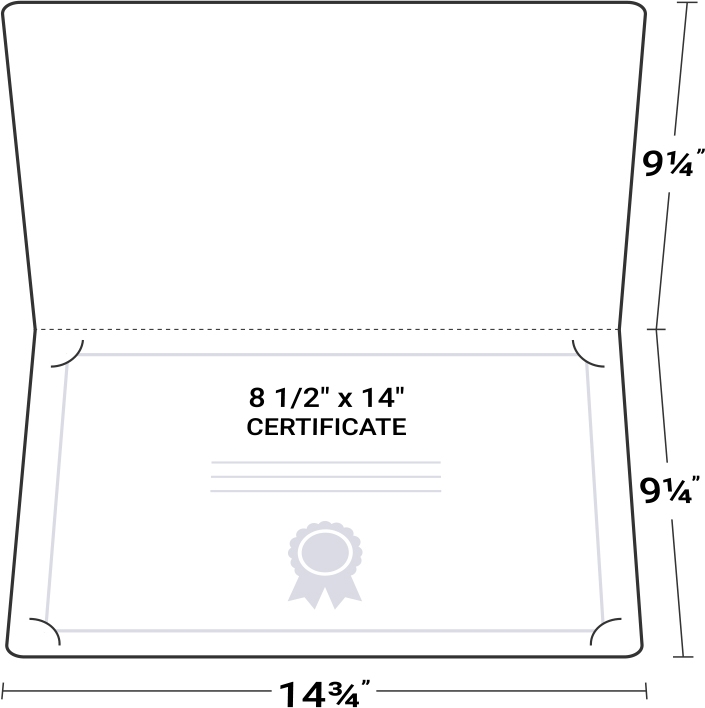 Certificate Cover Legal Size, 9x14 54¢ Each Custom Printed