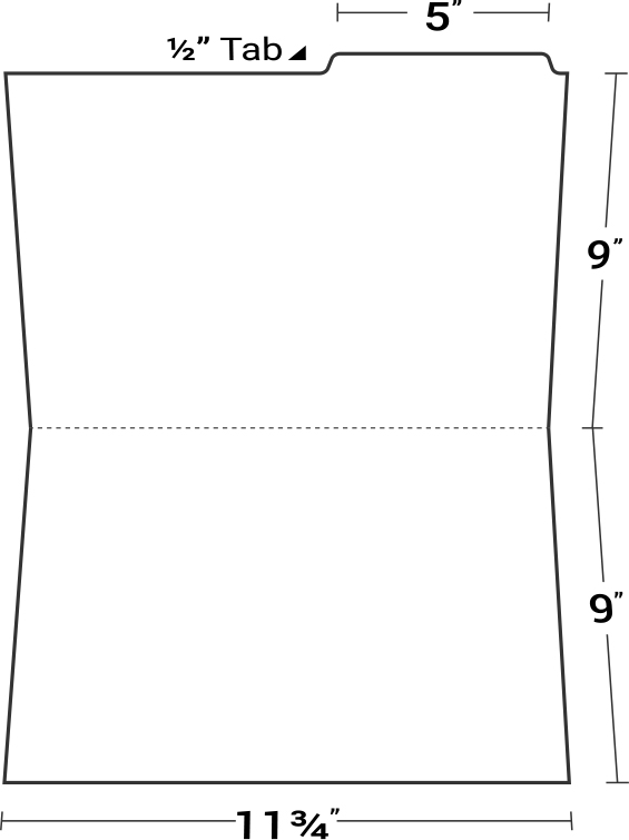 Letter Size Oversized Left Tab File Folder Custom Printed