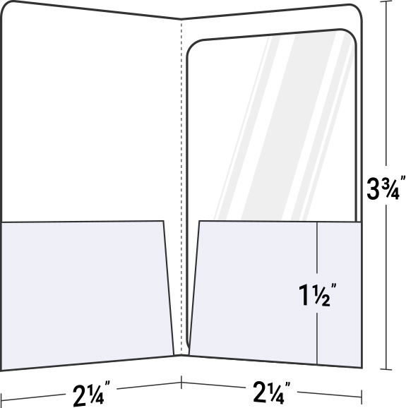 Custom Printed 2 1/4 x 3 3/4 Mini 2 Pocket Folder